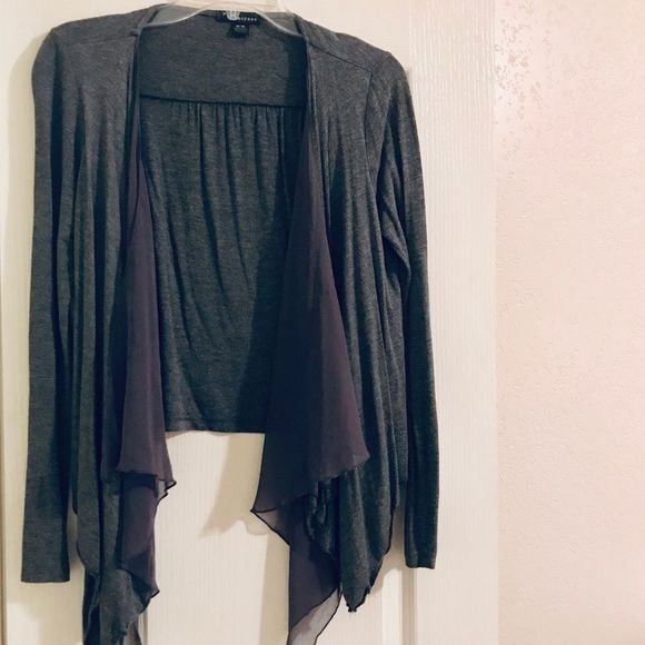 Like new, Grey Open Flutter Cardigan Sweater S/M - Picture 2 of 6